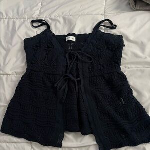 Hollister Black Crochet Tank Top